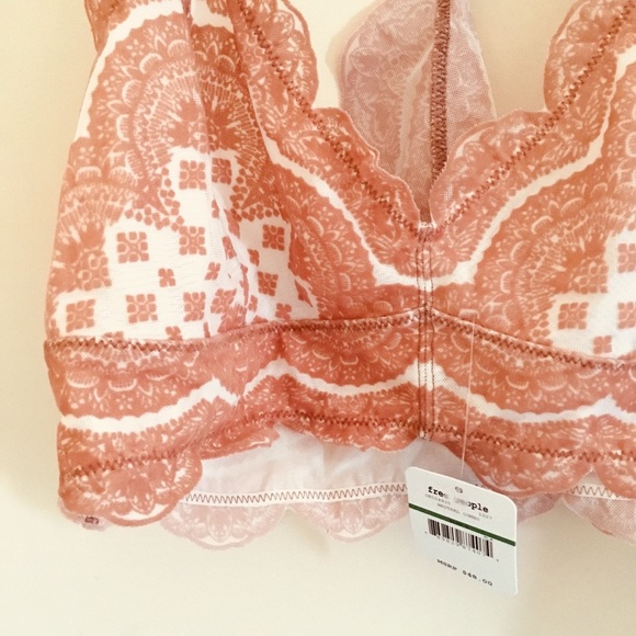 Free People Peach Bra NWT Unlined Bralette - Picture 5 of 6